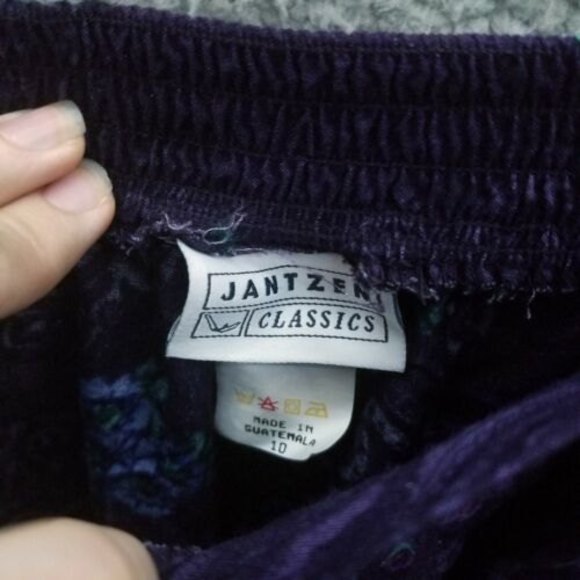 Jantzen Classics Women's 10 Purple Stretch Floral Peasant Skirt Rayon 27" 33" - Picture 3 of 6